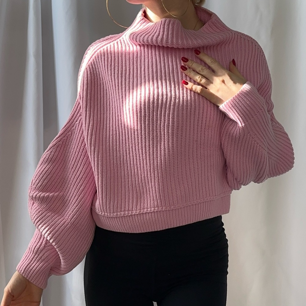 Free people pink oversized sweater